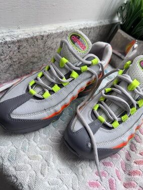 Nike Air Max Kids' Gray & Neon Green Sneakers